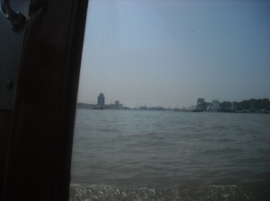 The view from the Rotterdam water taxi.
